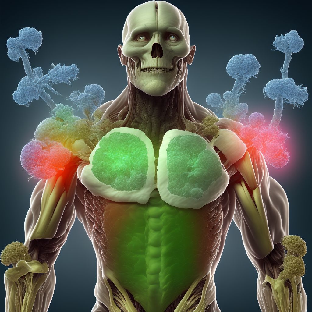Other secondary chronic gout, unspecified shoulder, without tophus (tophi) digital illustration