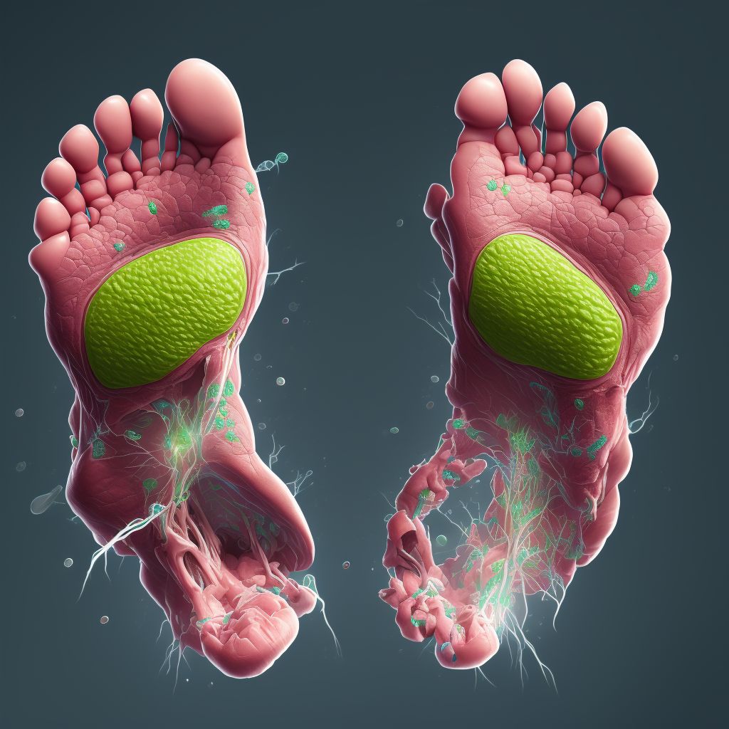 Acquired deformities of toe(s), unspecified, right foot digital illustration