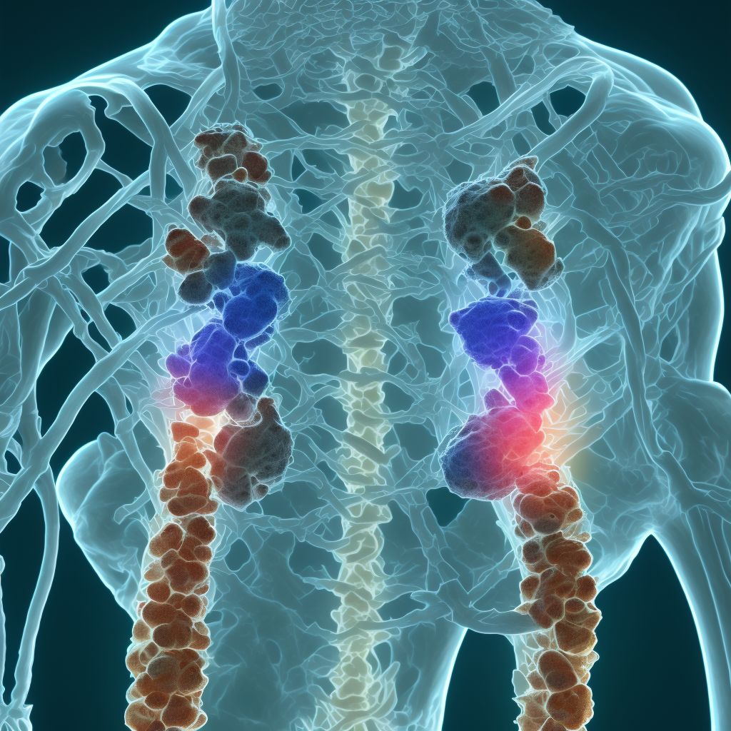 Non-radiographic axial spondyloarthritis of lumbosacral region digital illustration