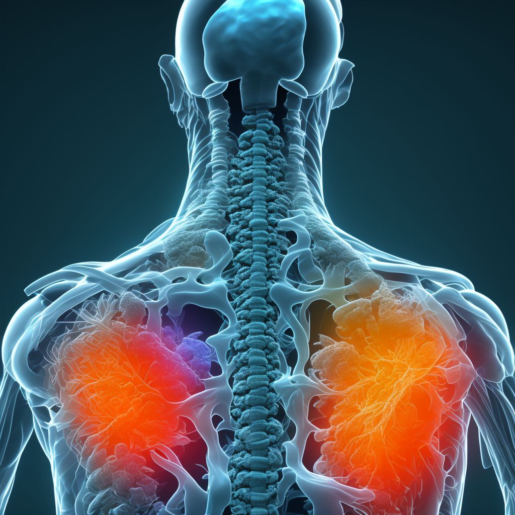 Intervertebral disc disorders with radiculopathy, thoracic region digital illustration
