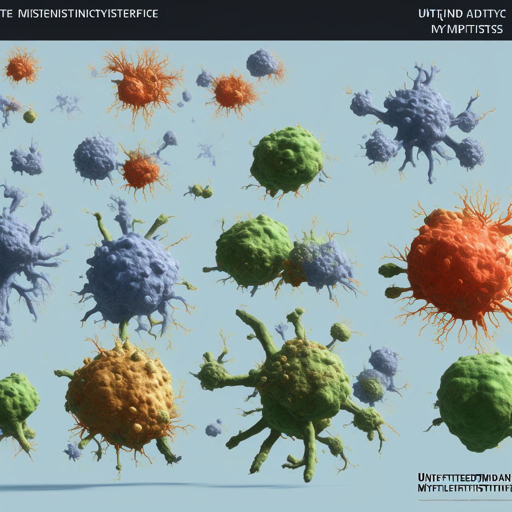 Infective myositis, unspecified hand digital illustration