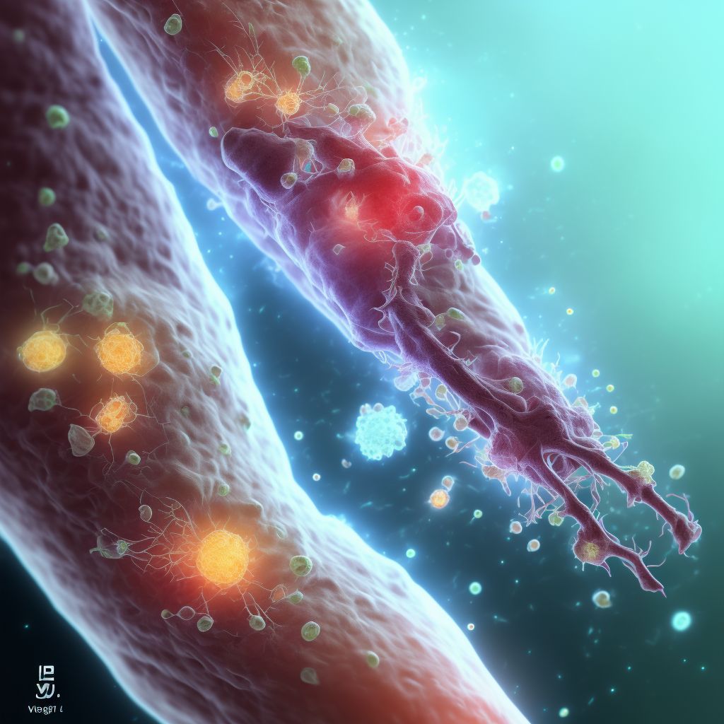 Foreign body granuloma of soft tissue, not elsewhere classified, right forearm digital illustration