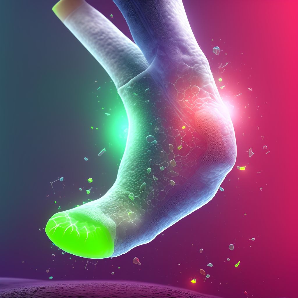 Abscess of bursa, left ankle and foot digital illustration