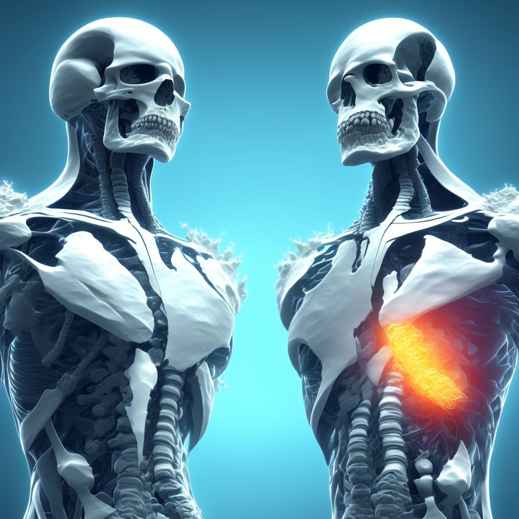 Other osteoporosis with current pathological fracture, unspecified site, sequela digital illustration