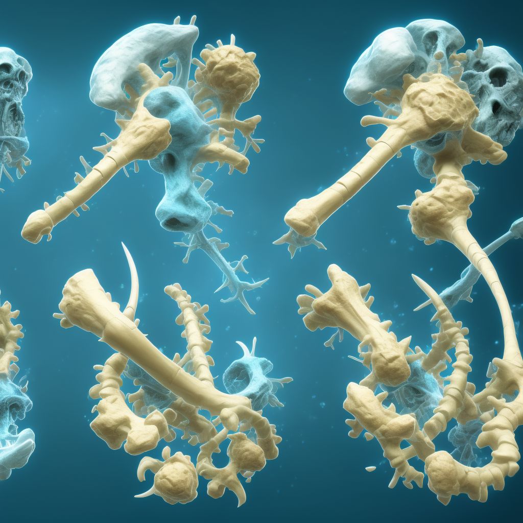 Other disorders of continuity of bone, left ankle and foot digital illustration