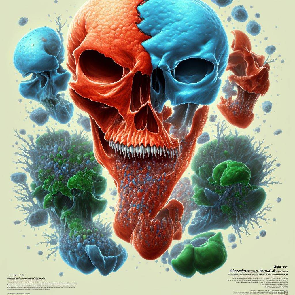 Osteitis deformans in neoplastic diseases, left thigh digital illustration