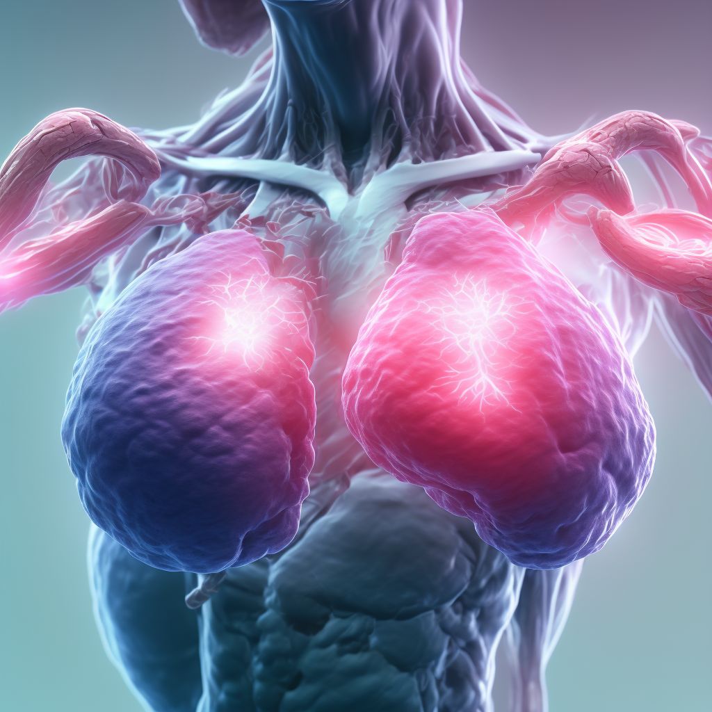 Hypertrophy of breast digital illustration