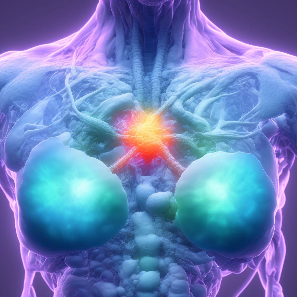 Unspecified lump in the left breast, upper inner quadrant digital illustration