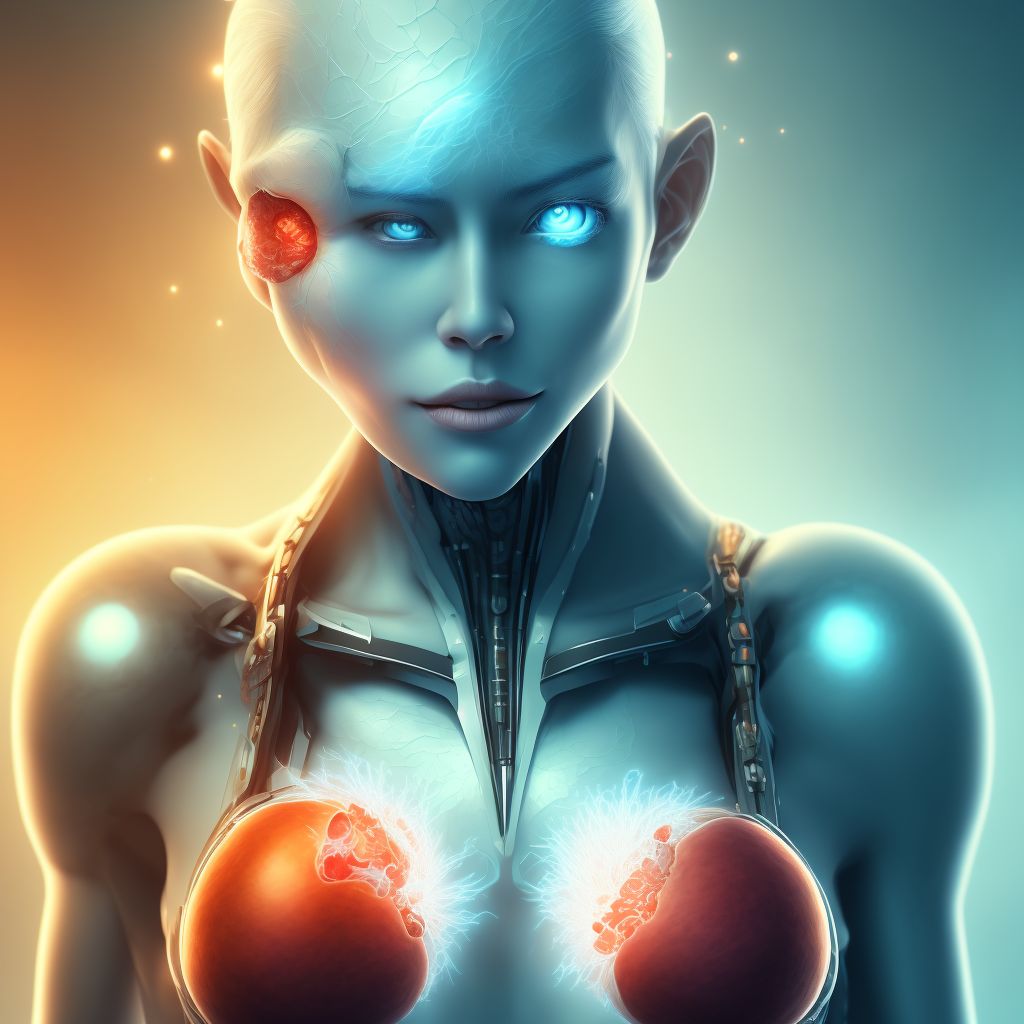 Ptosis of breast digital illustration