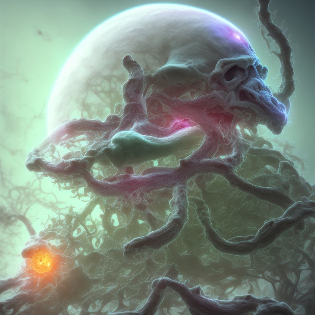 Maternal care for (suspected) central nervous system malformation or damage in fetus, spina bifida, fetus 4 digital illustration