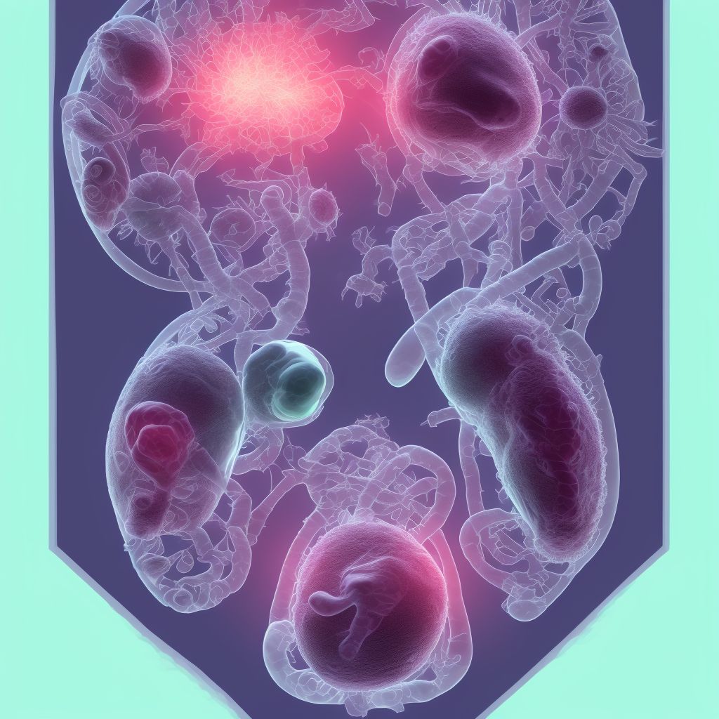 Maternal care for fetal problem, unspecified, third trimester, fetus 5 digital illustration