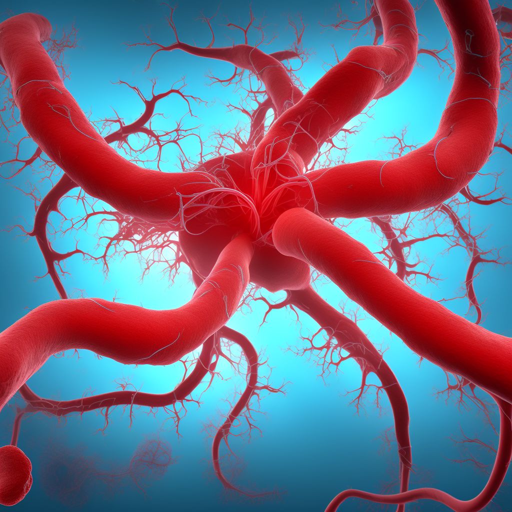 Arteriovenous malformation of renal vessel digital illustration