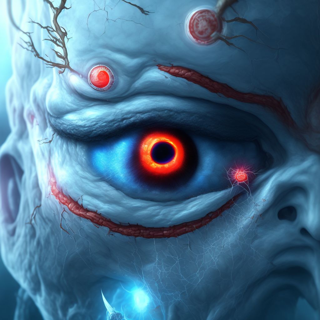 Unspecified superficial injury of left eyelid and periocular area, initial encounter digital illustration