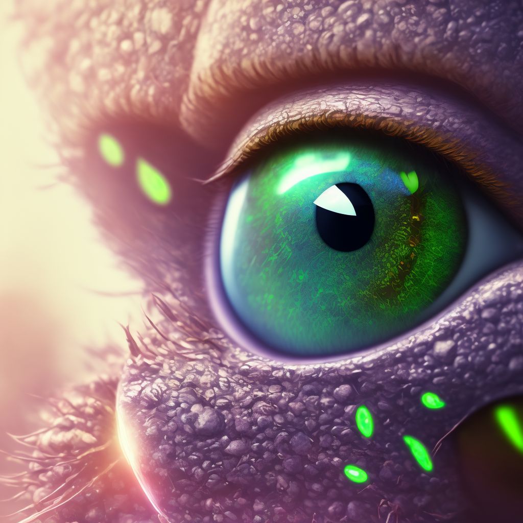 Insect bite (nonvenomous) of right eyelid and periocular area, sequela digital illustration