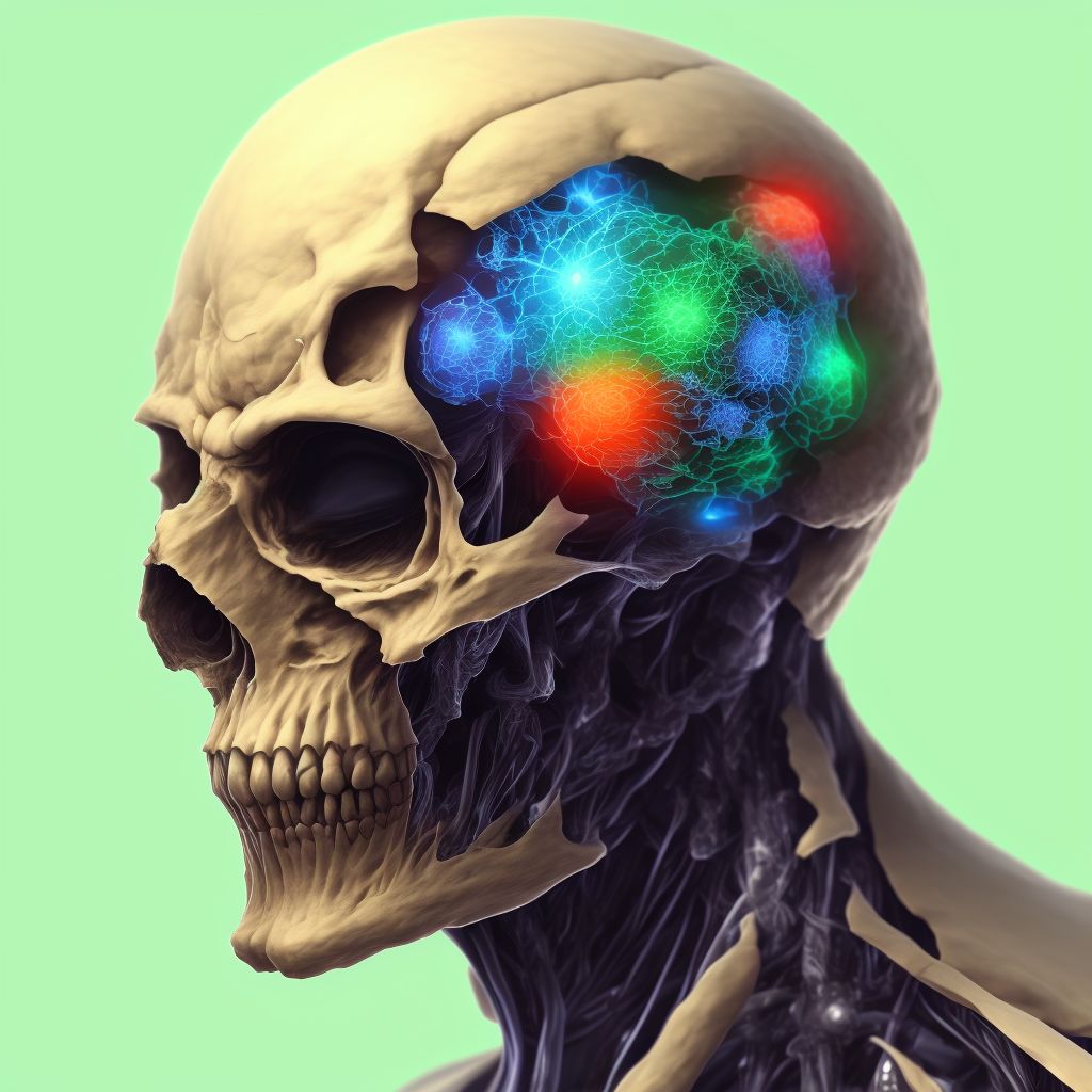 Superficial foreign body of unspecified part of head, sequela digital illustration