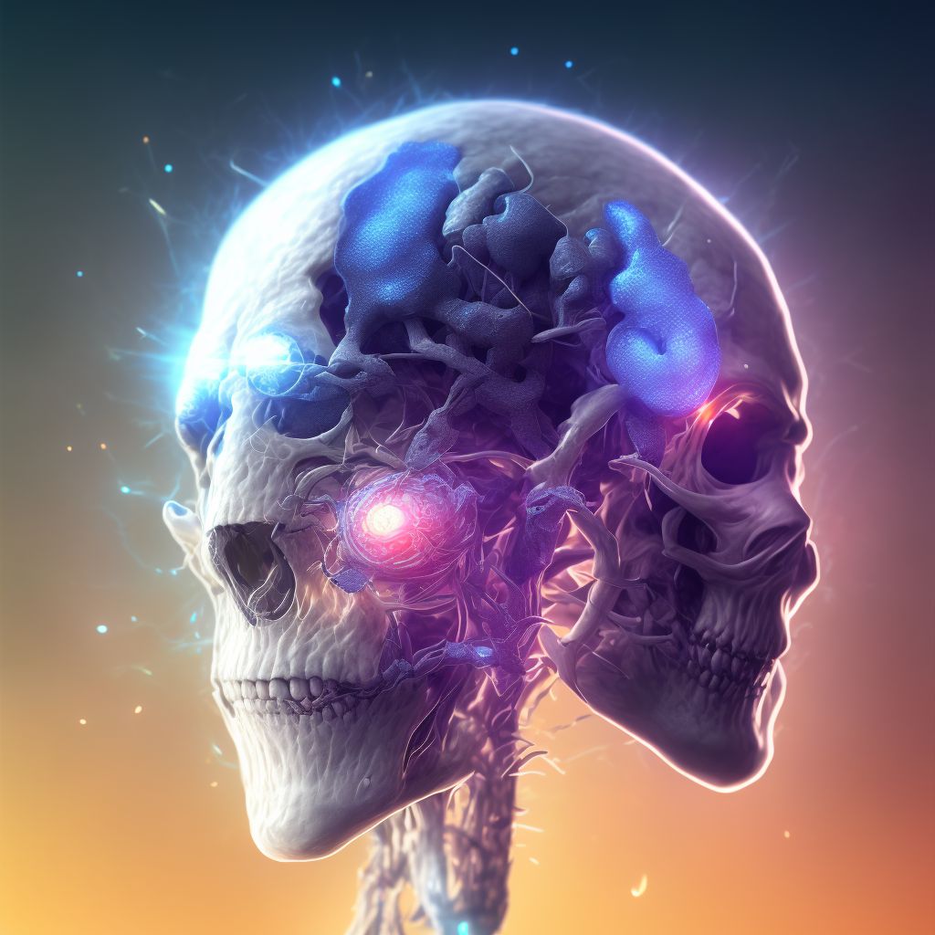 Laceration without foreign body of unspecified part of head, sequela digital illustration