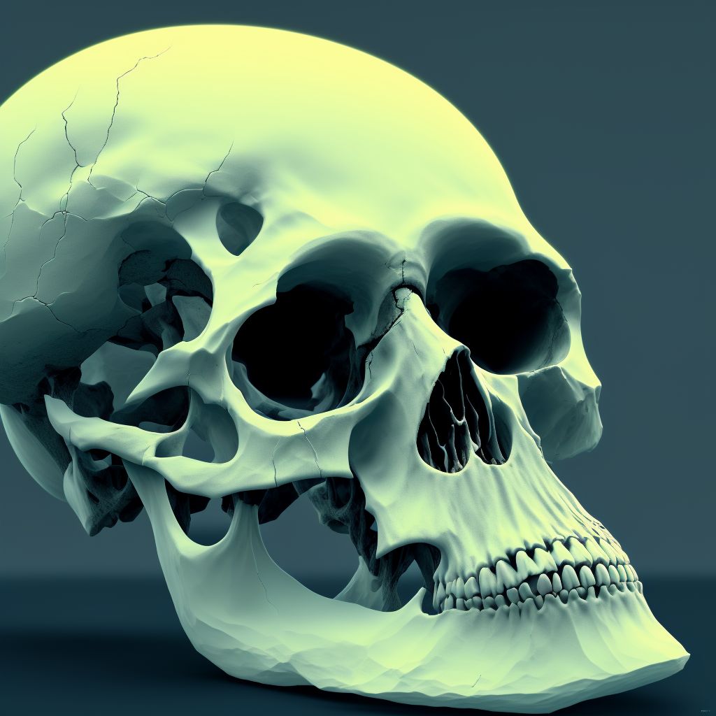 Unspecified fracture of base of skull, subsequent encounter for fracture with nonunion digital illustration