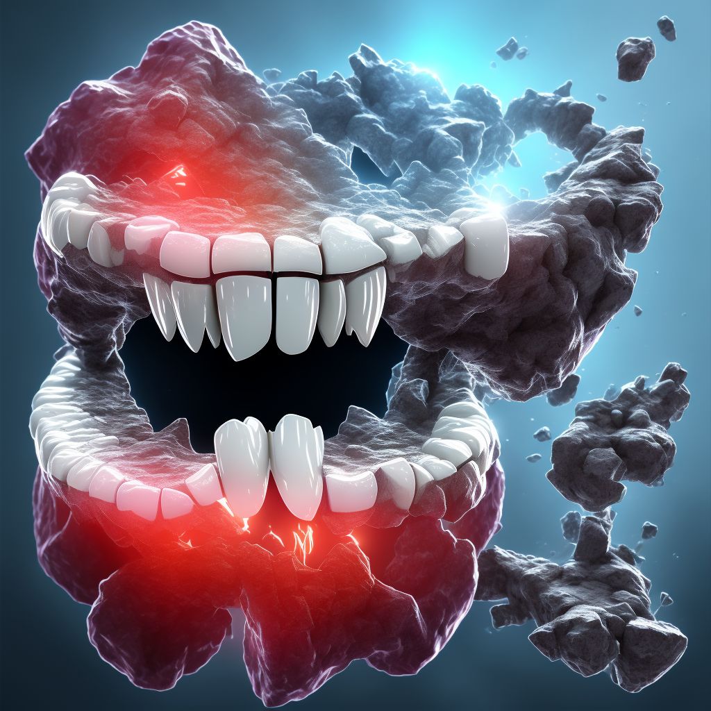 Fracture of tooth (traumatic), sequela digital illustration