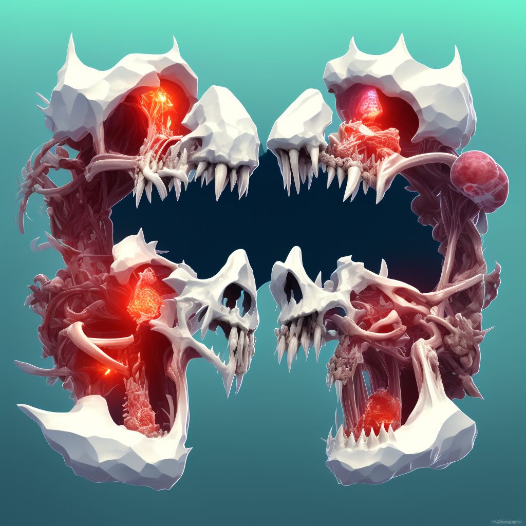 Fracture of mandible of other specified site, sequela digital illustration