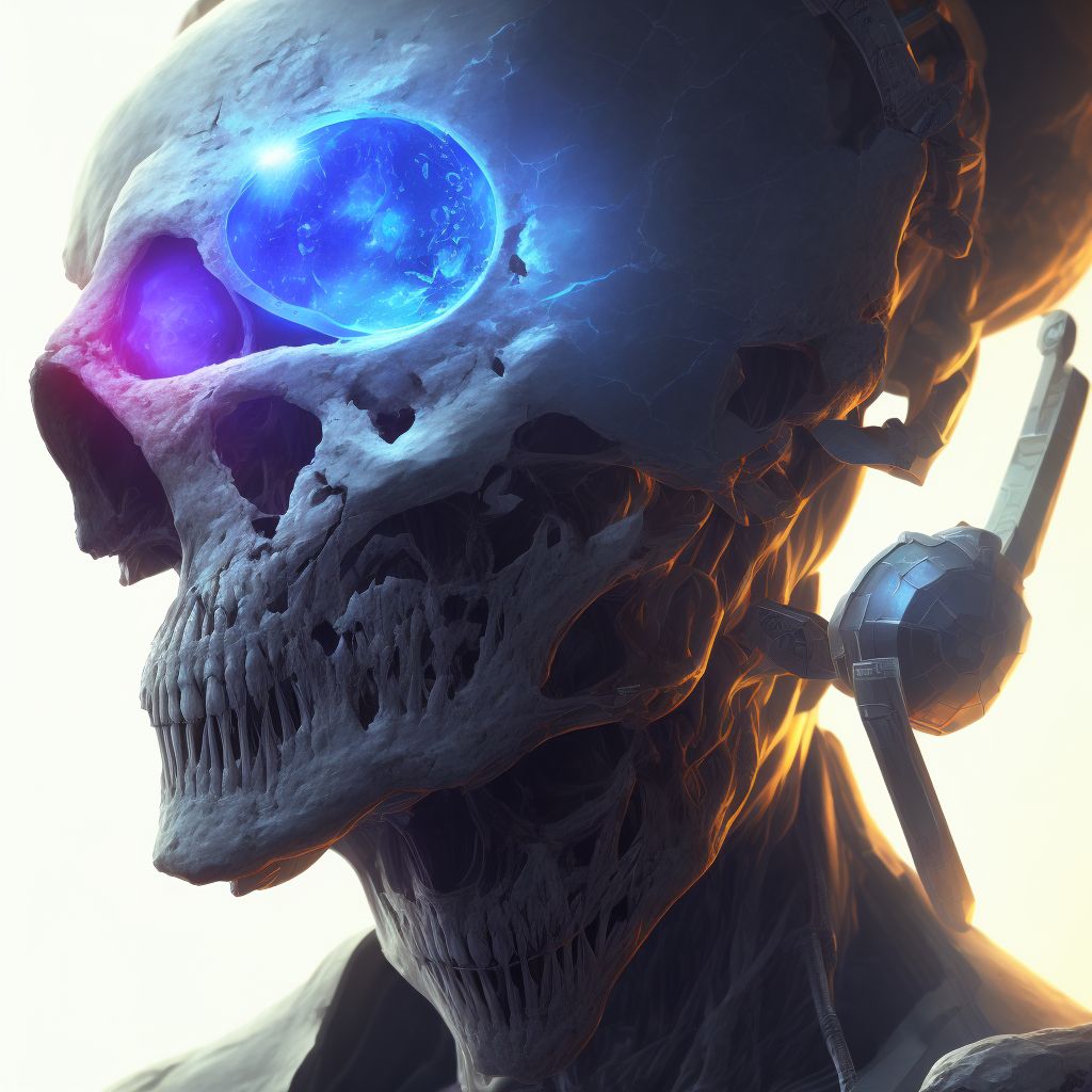 Fracture of medial orbital wall, right side, sequela digital illustration