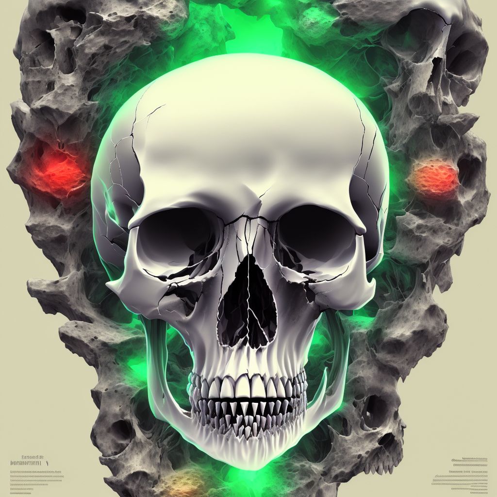 Fractures of other specified skull and facial bones, subsequent encounter for fracture with delayed healing digital illustration