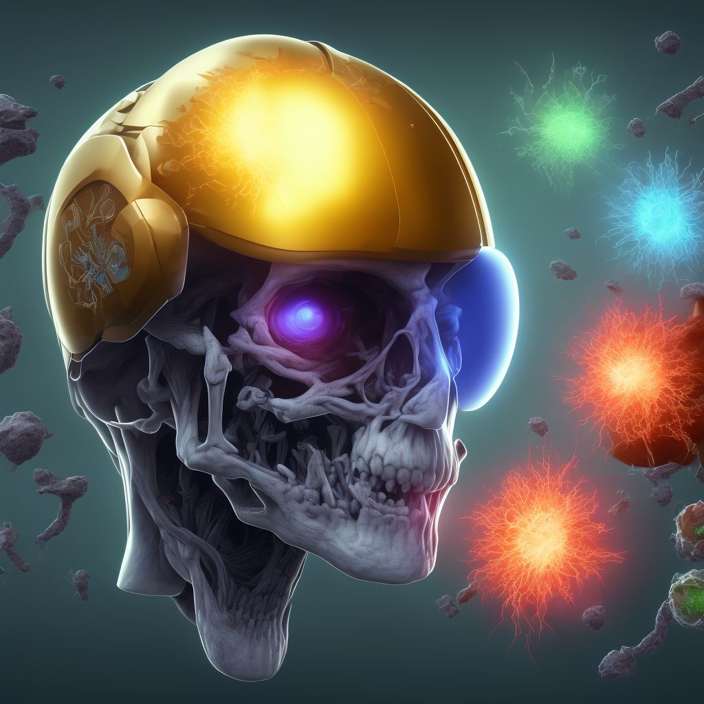 Injury of visual cortex, right side, initial encounter digital illustration