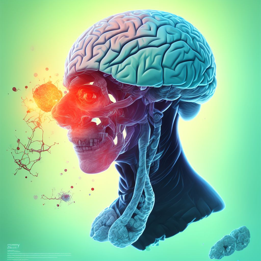 Contusion and laceration of left cerebrum without loss of consciousness, subsequent encounter digital illustration