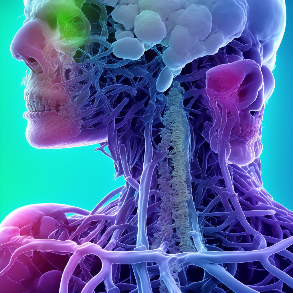 Avulsion of scalp, sequela digital illustration