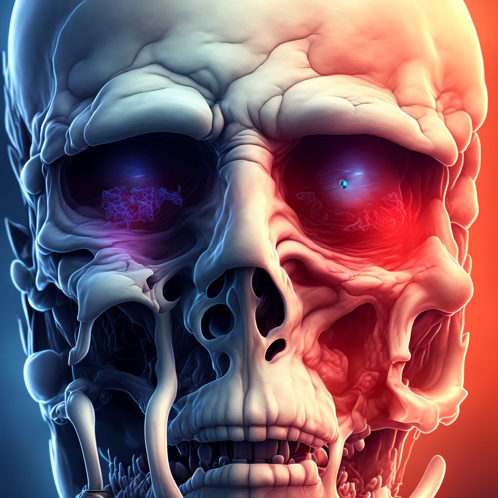 Partial traumatic amputation of nose, sequela digital illustration