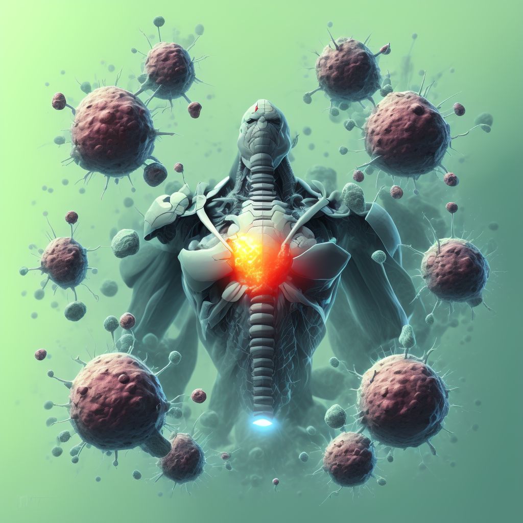 Puncture wound with foreign body of thyroid gland, sequela digital illustration
