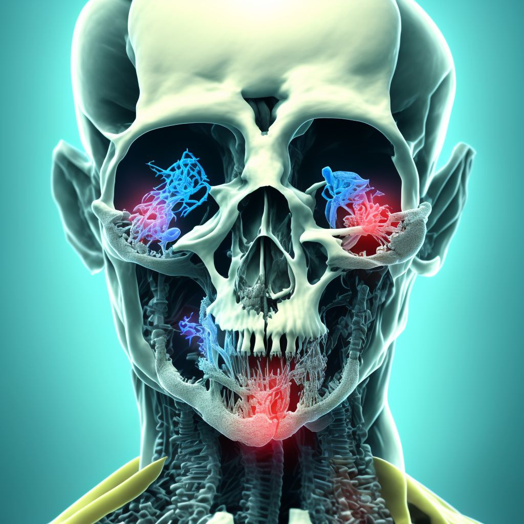 Unspecified nondisplaced fracture of first cervical vertebra, sequela digital illustration