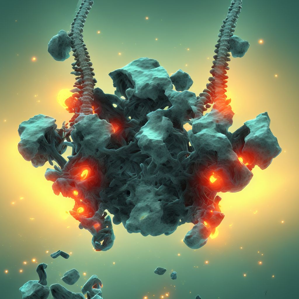 Unspecified nondisplaced fracture of sixth cervical vertebra, subsequent encounter for fracture with routine healing digital illustration
