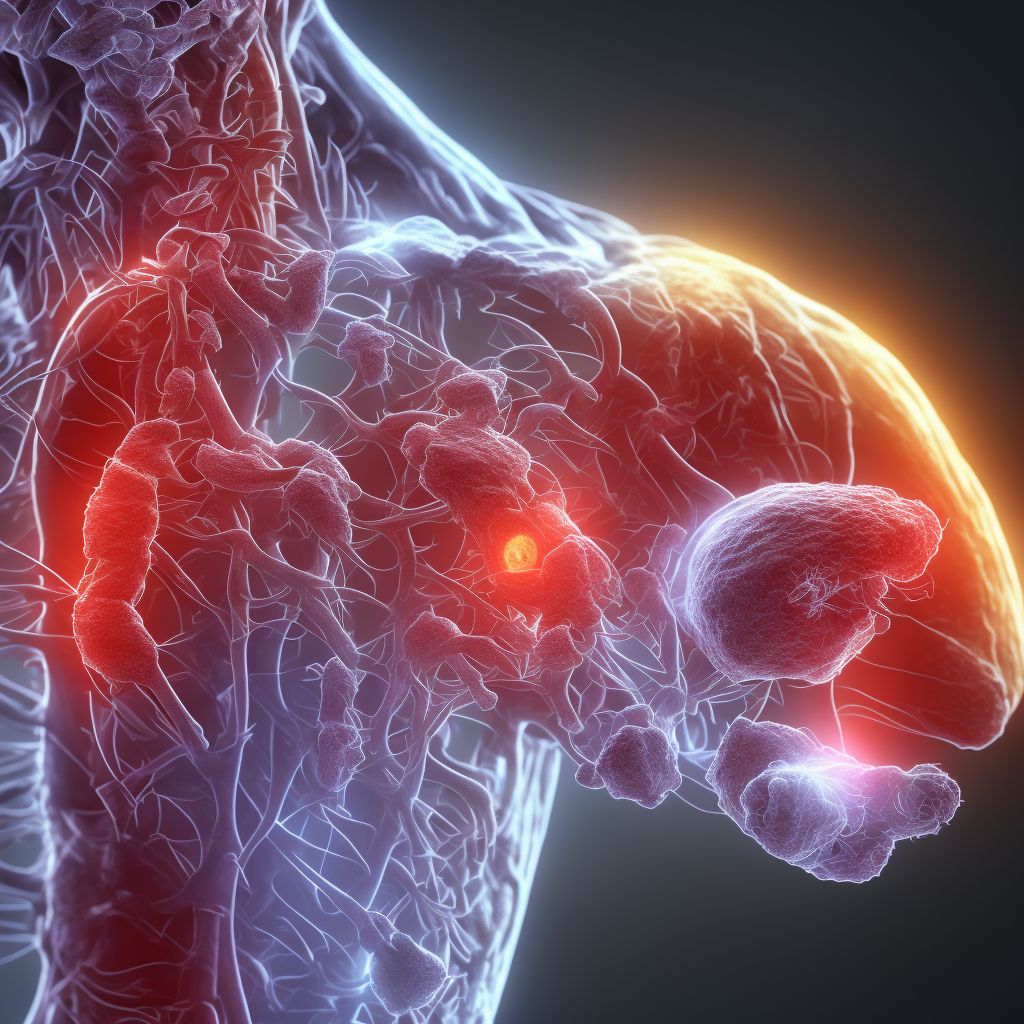 Anterior cord syndrome at unspecified level of cervical spinal cord, sequela digital illustration