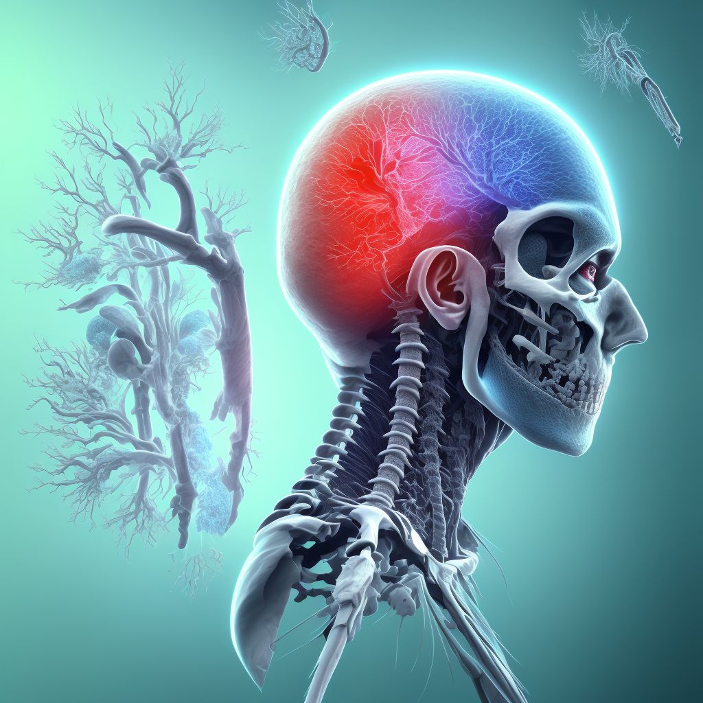 Other specified injury of right vertebral artery, sequela digital illustration