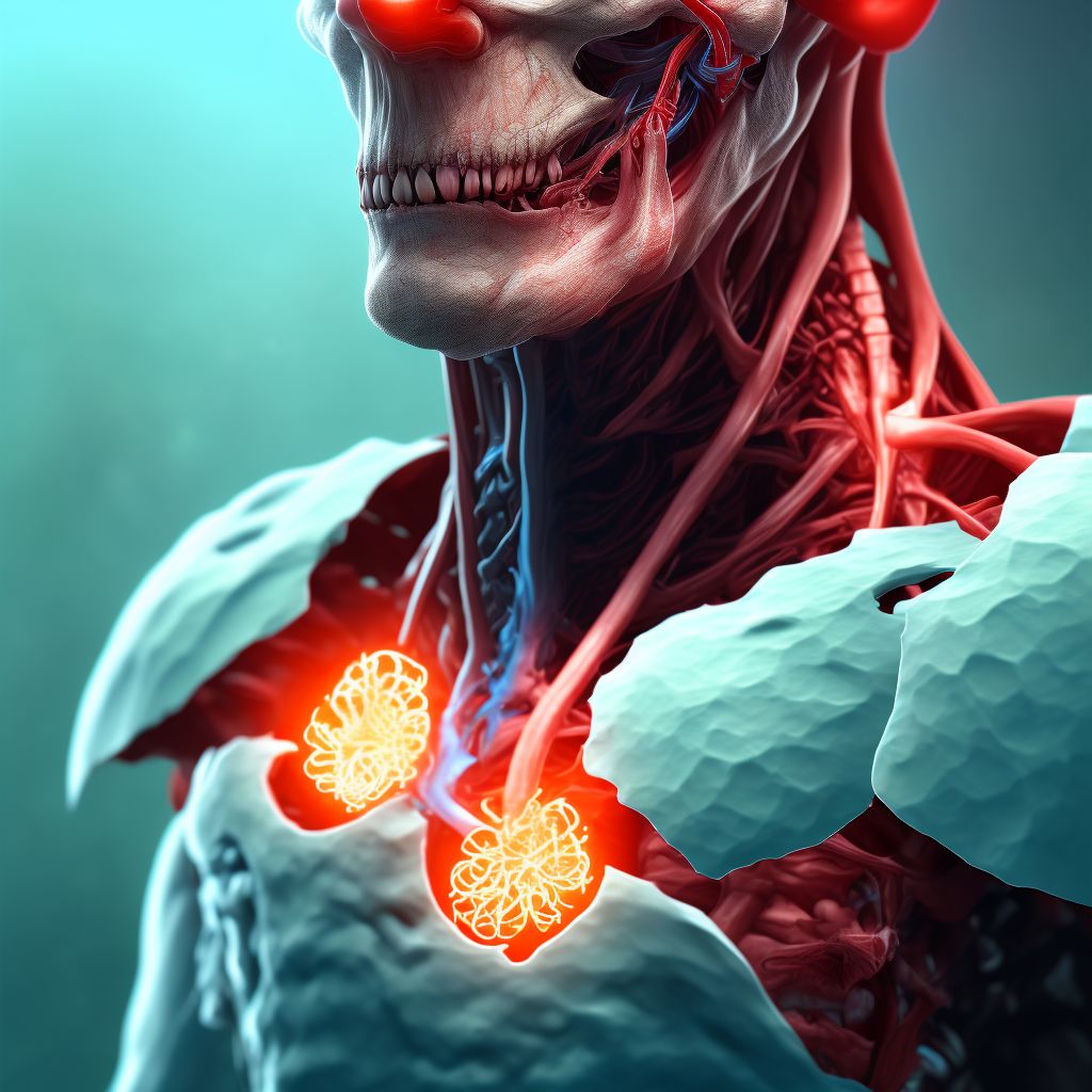 Unspecified injury of left external jugular vein, subsequent encounter digital illustration