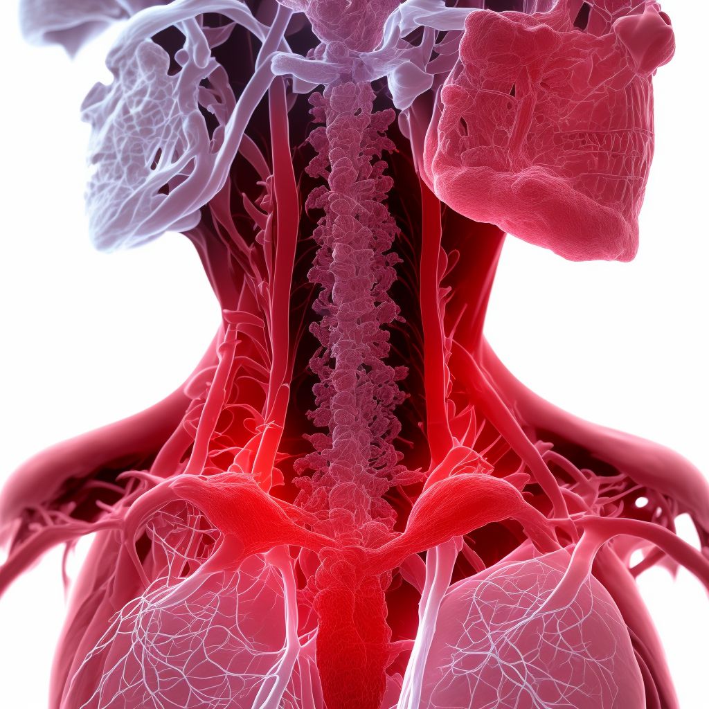Injury of other specified blood vessels at neck level, sequela digital illustration