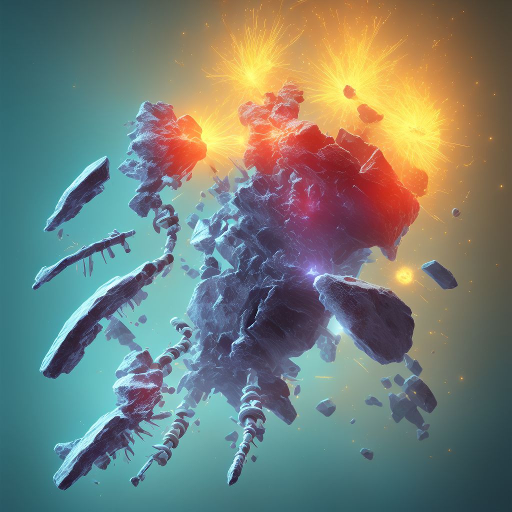 Stable burst fracture of first thoracic vertebra, initial encounter for closed fracture digital illustration