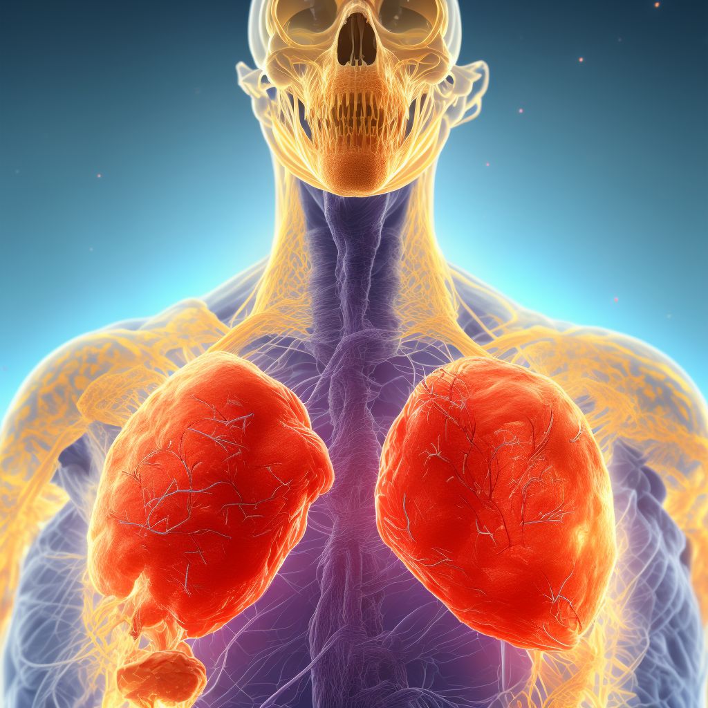 Laceration of other blood vessels of thorax, right side, initial encounter digital illustration