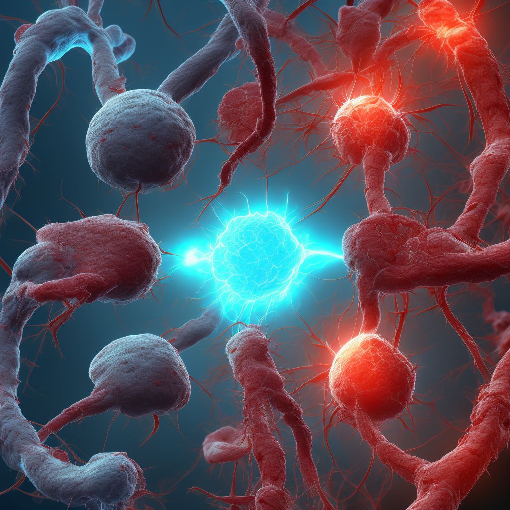 Laceration of other blood vessels of thorax, right side, sequela digital illustration