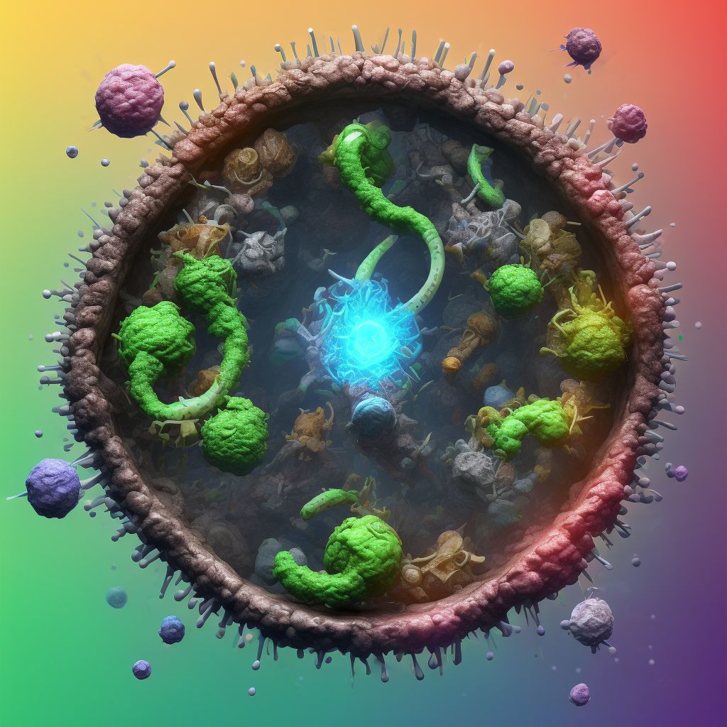 Laceration of other part of colon, sequela digital illustration
