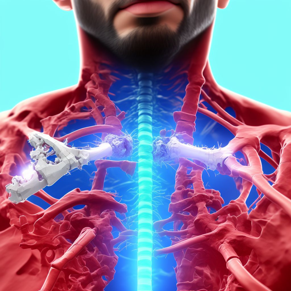 3-part fracture of surgical neck of unspecified humerus, subsequent encounter for fracture with delayed healing digital illustration