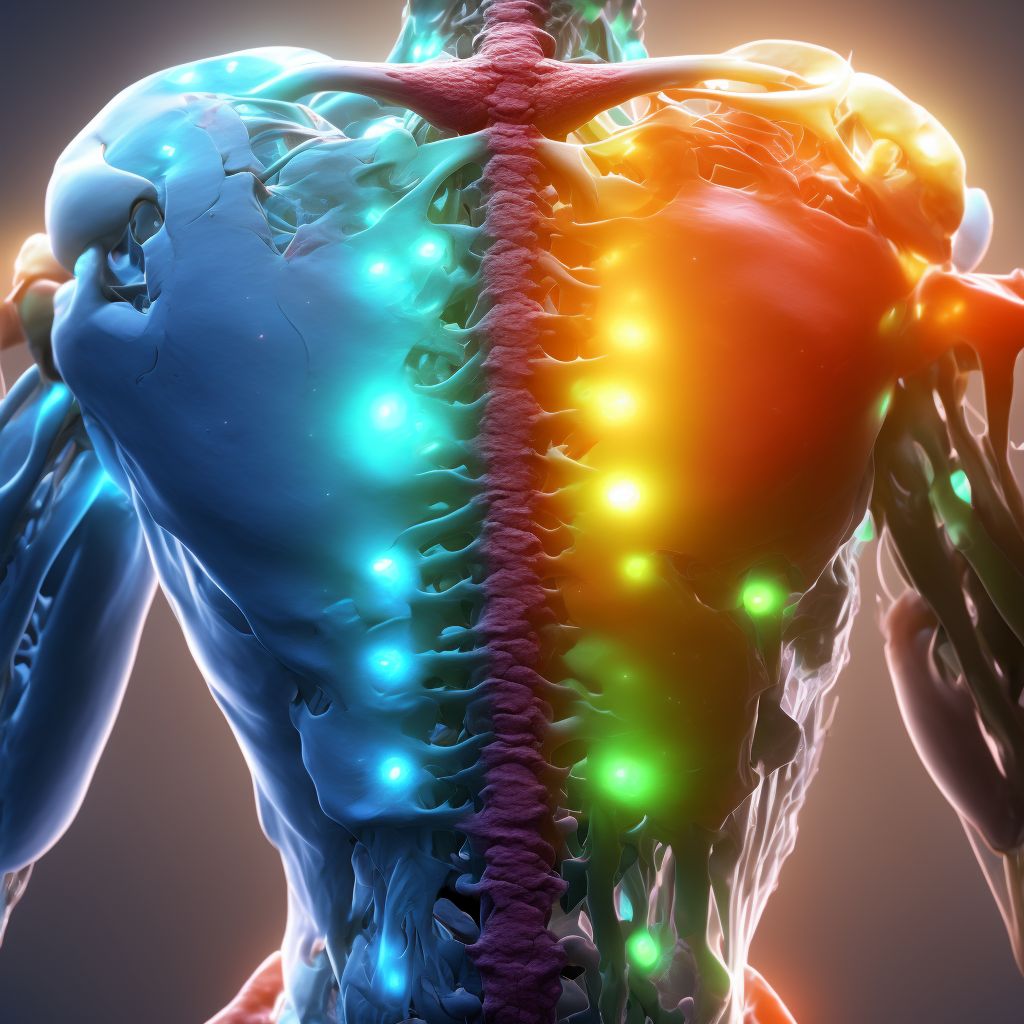 Subluxation of right scapula, subsequent encounter digital illustration