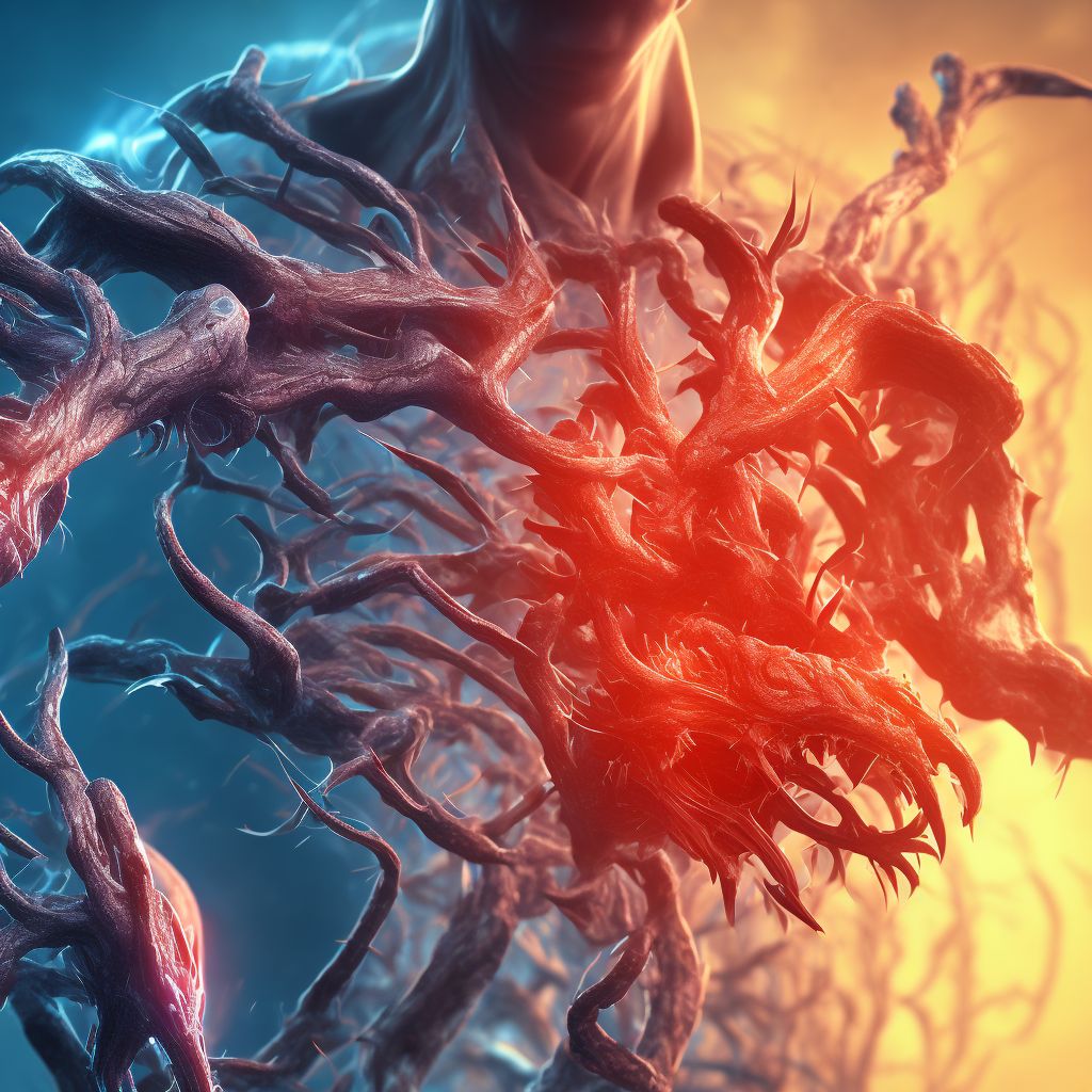Laceration of brachial artery, left side, initial encounter digital illustration