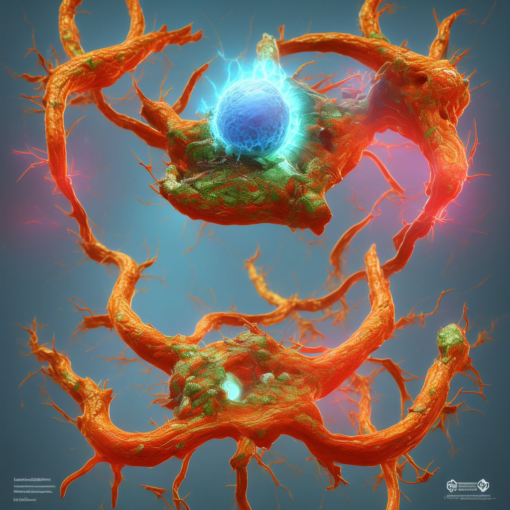 Laceration of brachial artery, left side, sequela digital illustration