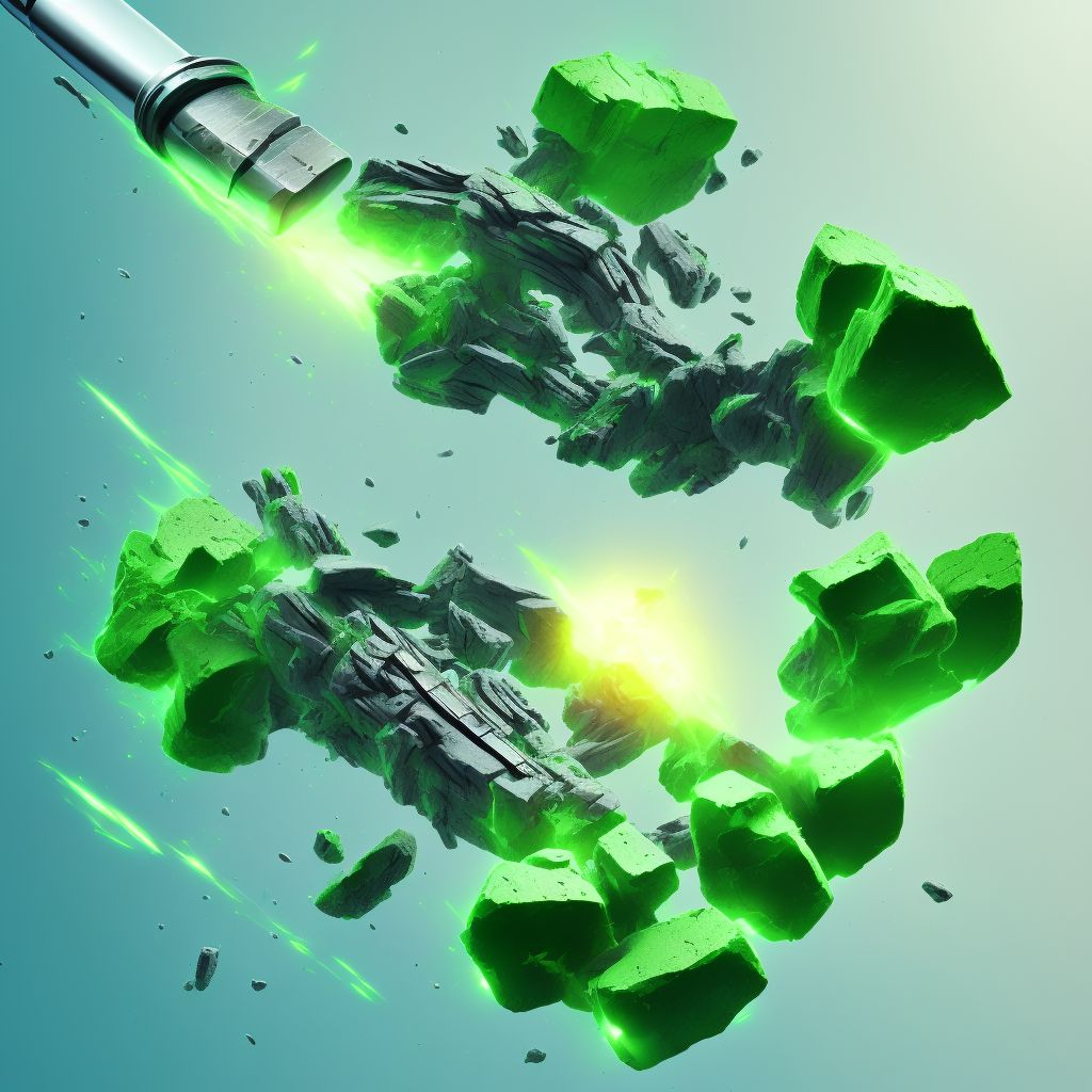 Greenstick fracture of shaft of right ulna, subsequent encounter for fracture with routine healing digital illustration
