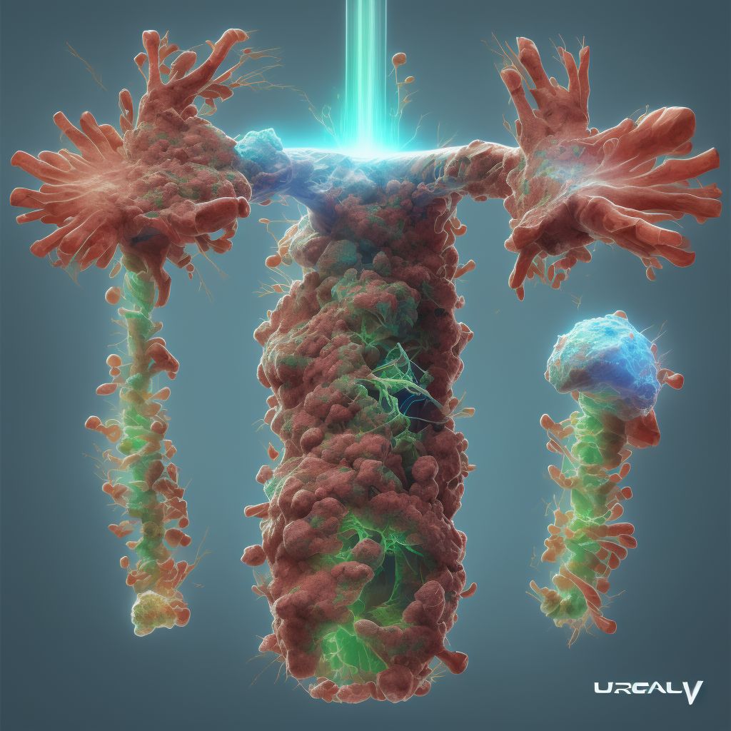 Displaced segmental fracture of shaft of ulna, unspecified arm, sequela digital illustration