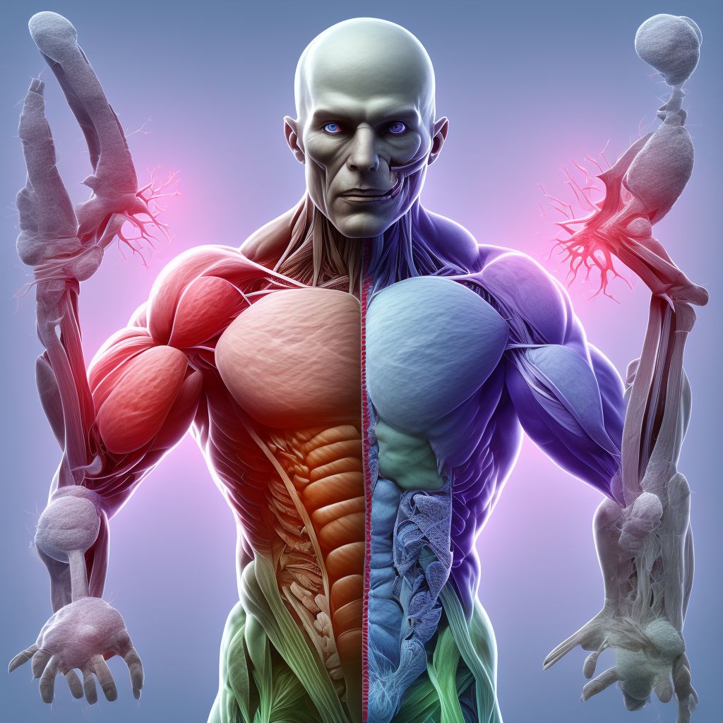 Unspecified injury of other extensor muscle, fascia and tendon at forearm level, left arm, initial encounter digital illustration