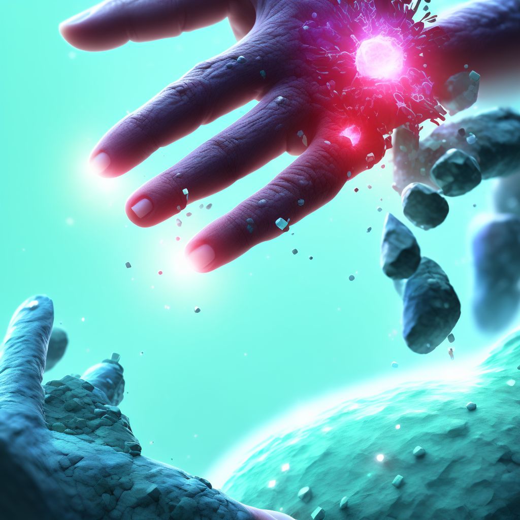 Contusion of right middle finger without damage to nail, initial encounter digital illustration