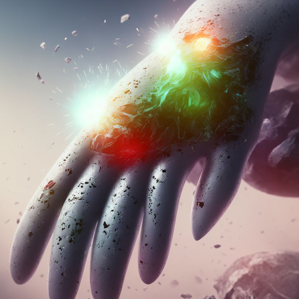 Unspecified open wound of left little finger with damage to nail, initial encounter digital illustration