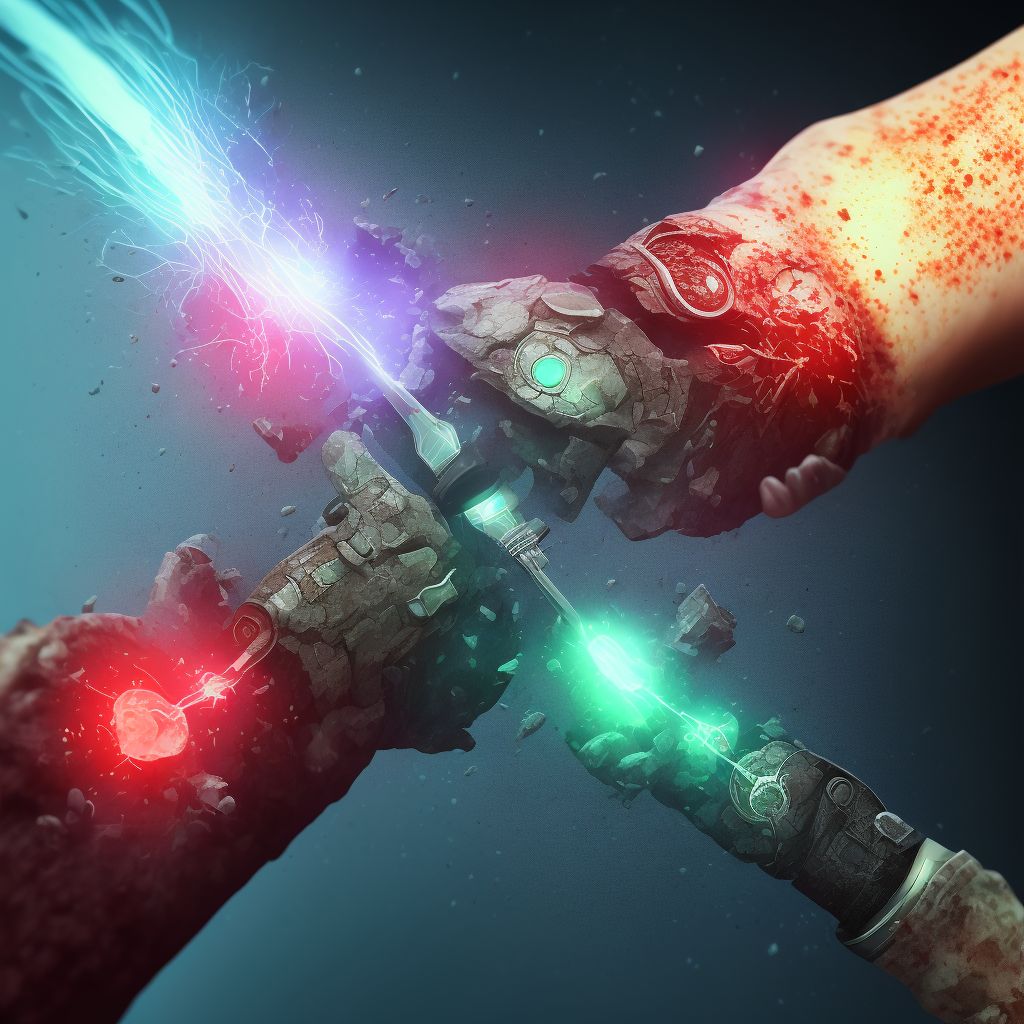 Unspecified open wound of unspecified wrist, initial encounter digital illustration